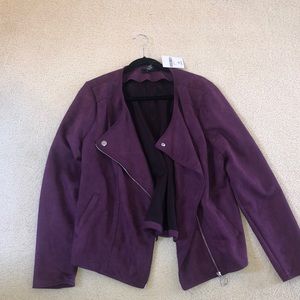 FAUX SUEDE MOTO JACKET
